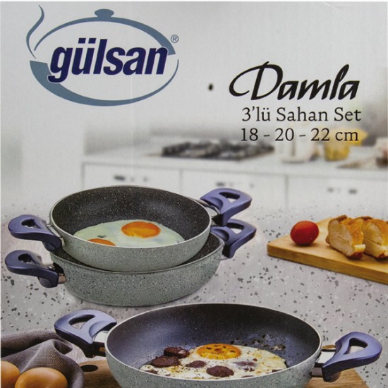 Gülsan Damla Granit 3’lü Sahan Set Gülsan Damla Granit 3’lü Sahan Set