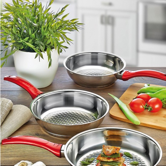 Gülsan Jasmin 3 Parça Çelik Tava Set Gülsan Jasmin 3 Parça Çelik Tava Set