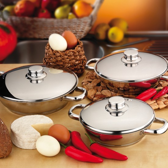 Gülsan Omlet Çelik Set (Cam Kapak) 6 Parça Gülsan Omlet Çelik Set (Cam Kapak) 6 Parça