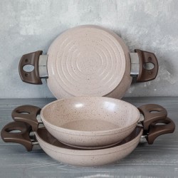 Gülsan Safran Granit 3 Parça Kapaksız Sahan Seti