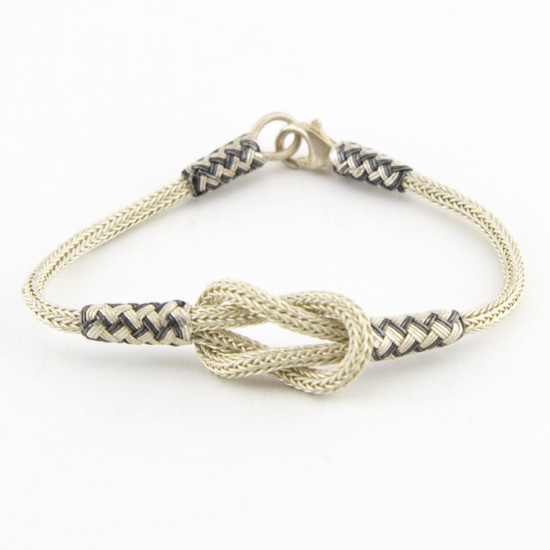 Gümüş Kazaziye Bileklik - Gemici Düğümü (Renkli)