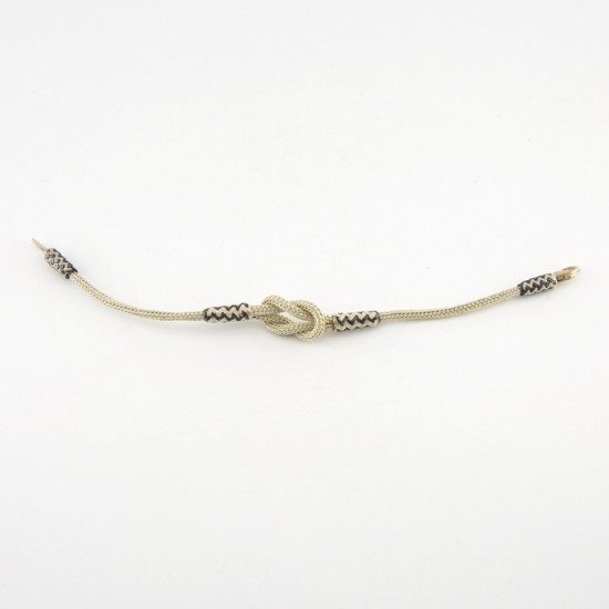 Gümüş Kazaziye Bileklik - Gemici Düğümü (Renkli)